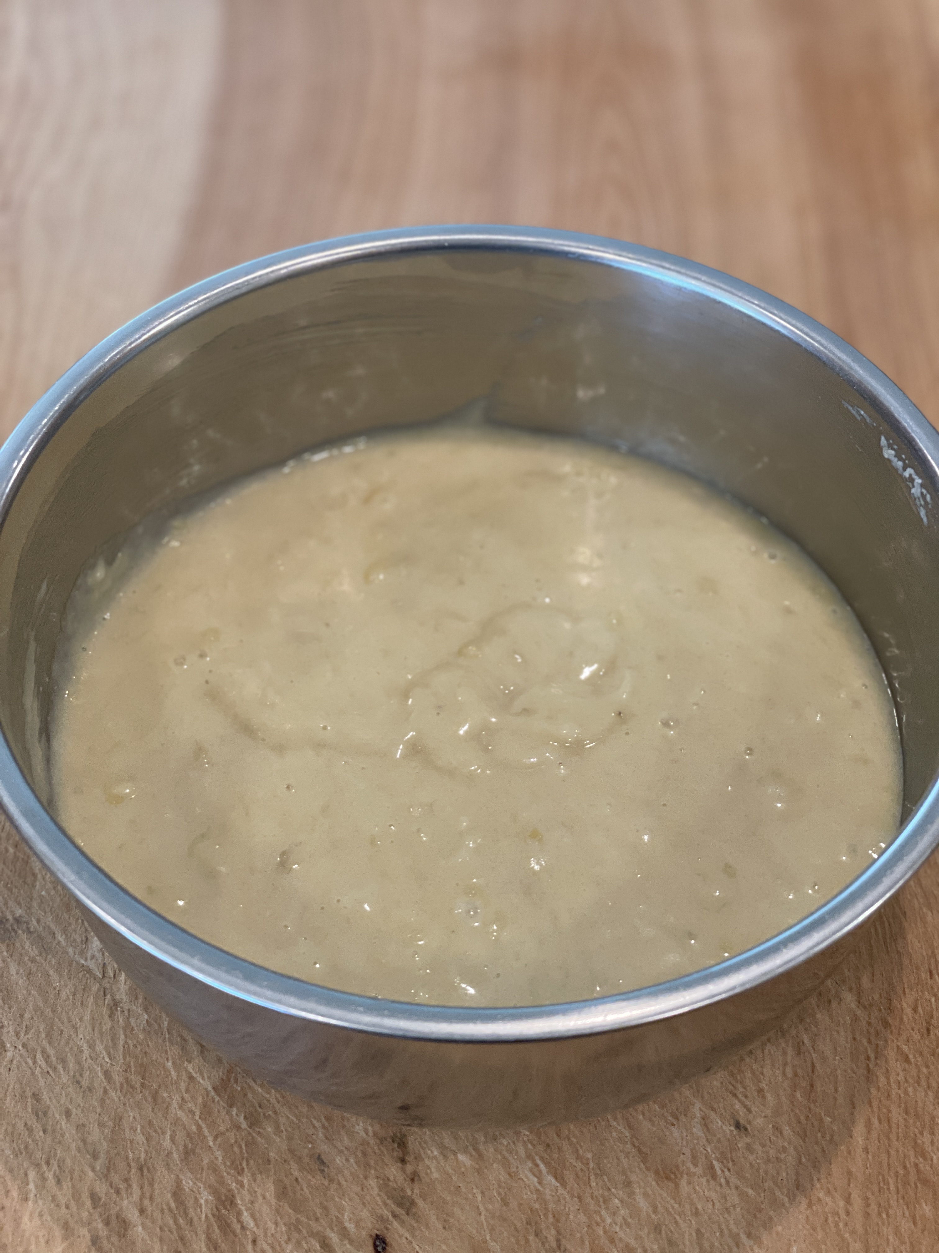 Fully mixed banana bread batter